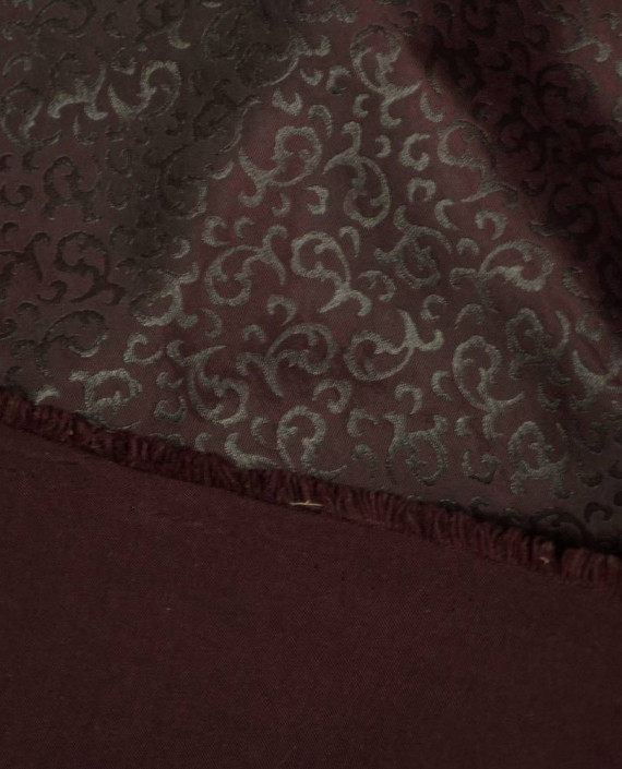 Ткань Атлас Жаккардовый 0747 цвет бордовый абстрактный картинка 1
