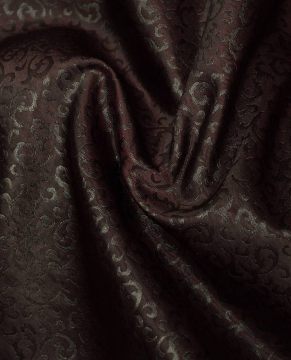 Ткань Атлас Жаккардовый 0747 цвет бордовый абстрактный картинка
