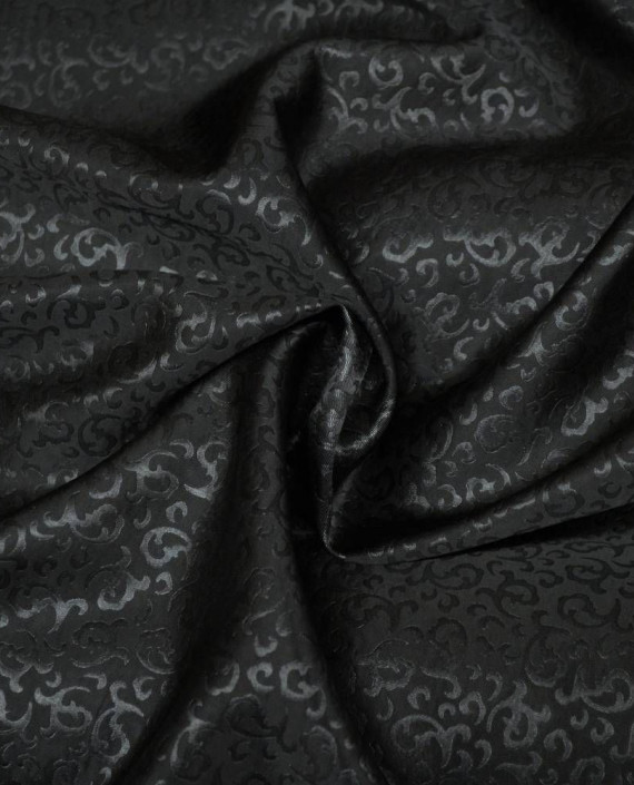 Ткань Атлас Жаккардовый 0749 цвет черный абстрактный картинка
