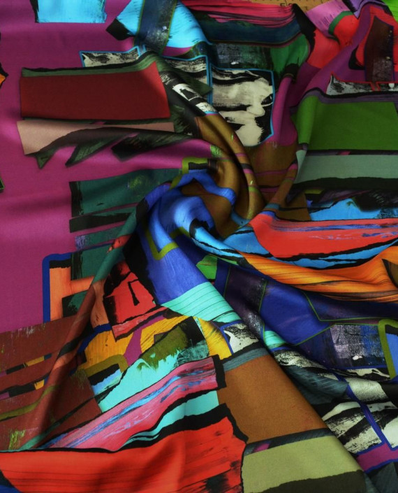 Ткань Плательная Полиэстер 0848 цвет разноцветный геометрический картинка