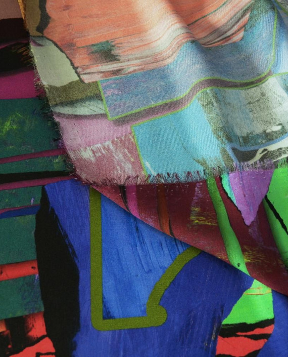 Ткань Плательная Полиэстер 0848 цвет разноцветный геометрический картинка 2