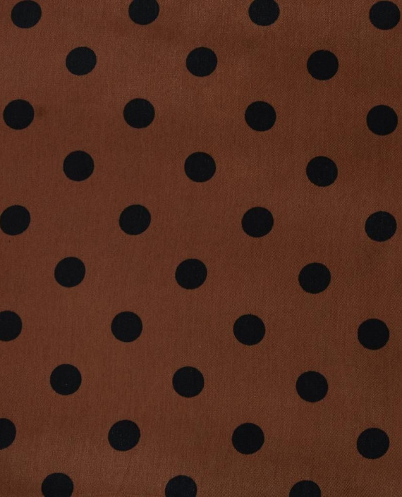 Плательная ткань 0871 цвет коричневый горохи картинка