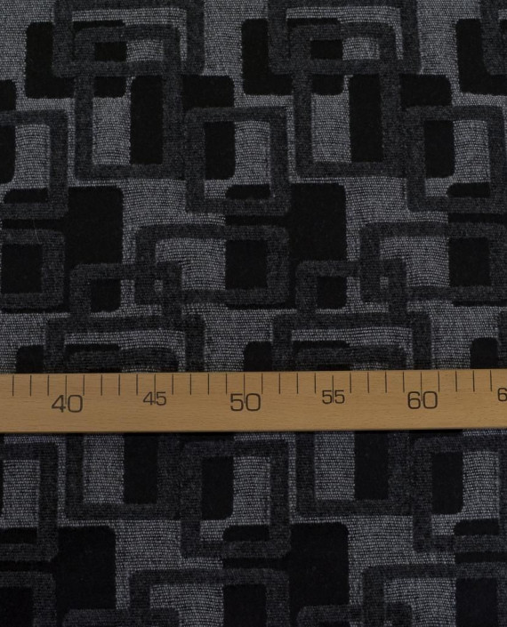 Ткань Пальтовая Полиэстер 0924 цвет серый геометрический картинка 2