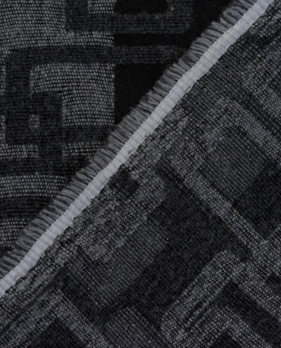 Ткань Пальтовая Полиэстер 0924 цвет серый геометрический картинка 1