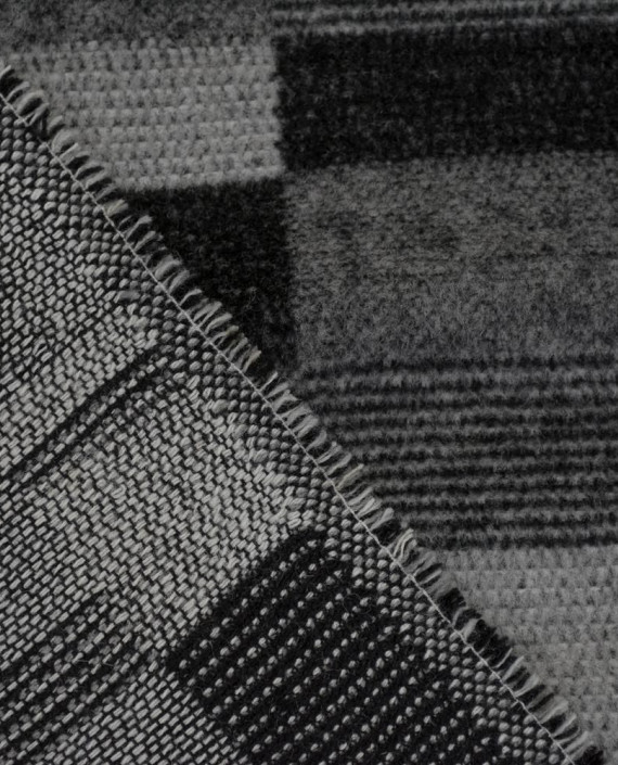 Ткань Пальтовая Полиэстер 0933 цвет серый геометрический картинка 1