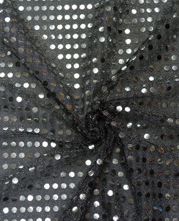 Сетка с пайетками 064 цвет серый в горошек картинка