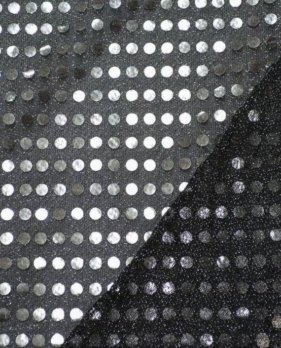 Сетка с пайетками 064 цвет серый в горошек картинка 2