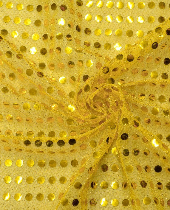 Сетка с пайетками 065 цвет желтый в горошек картинка