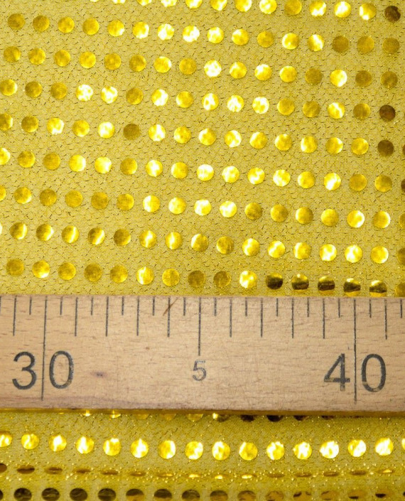 Сетка с пайетками 065 цвет желтый в горошек картинка 1