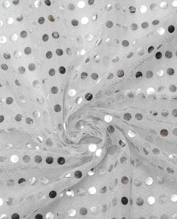 Сетка с пайетками 066 цвет белый в горошек картинка