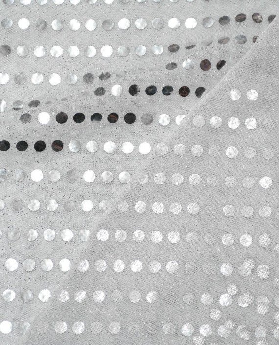 Сетка с пайетками 066 цвет белый в горошек картинка 2