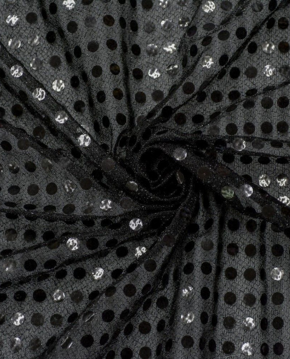 Сетка с пайетками 069 цвет черный в горошек картинка