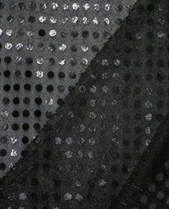 Сетка с пайетками 069 цвет черный в горошек картинка 1