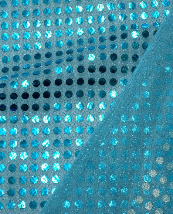 Сетка с пайетками 070 цвет голубой в горошек картинка 2