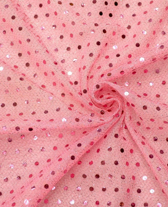 Сетка с пайетками 072 цвет розовый в горошек картинка