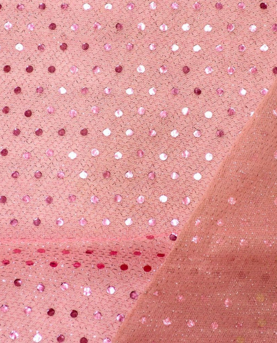 Сетка с пайетками 072 цвет розовый в горошек картинка 1