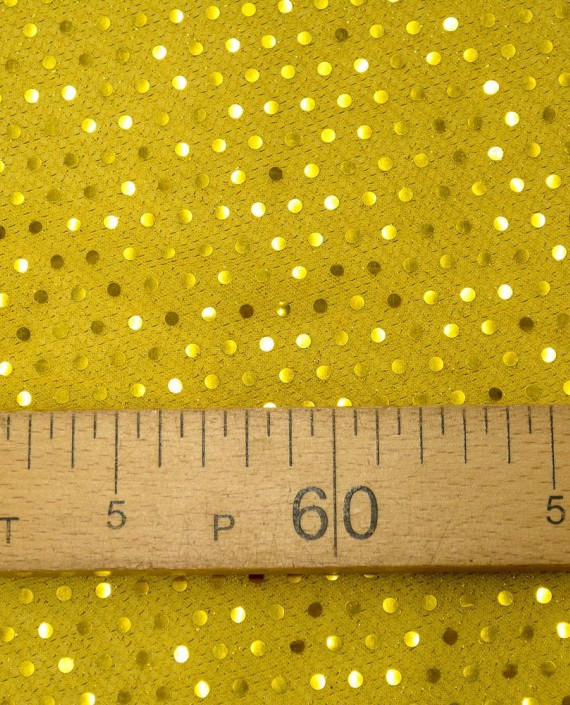Сетка с пайетками 073 цвет желтый в горошек картинка 1