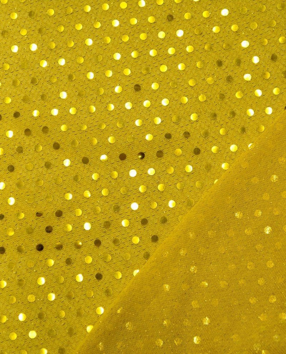 Сетка с пайетками 073 цвет желтый в горошек картинка 2