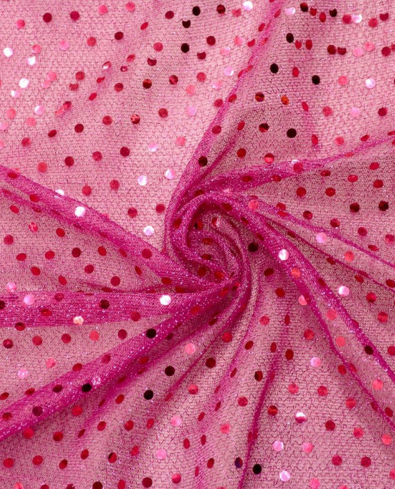 Сетка с пайетками 076 цвет розовый в горошек картинка