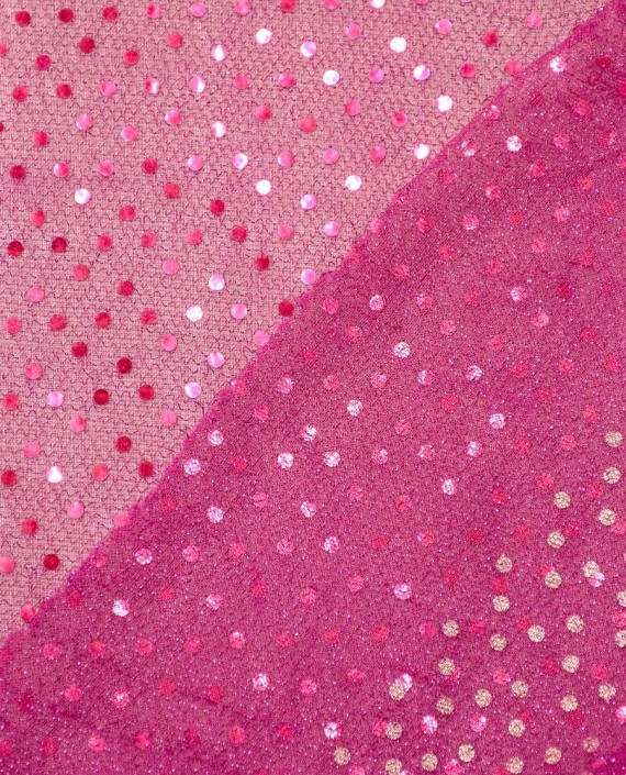 Сетка с пайетками 076 цвет розовый в горошек картинка 2