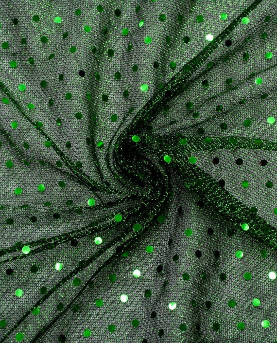 Сетка с пайетками 081 цвет зеленый в горошек картинка