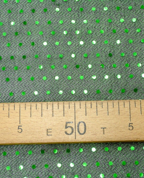 Сетка с пайетками 081 цвет зеленый в горошек картинка 2