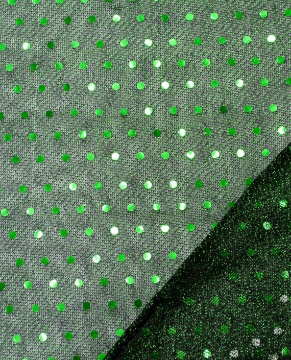 Сетка с пайетками 081 цвет зеленый в горошек картинка 1