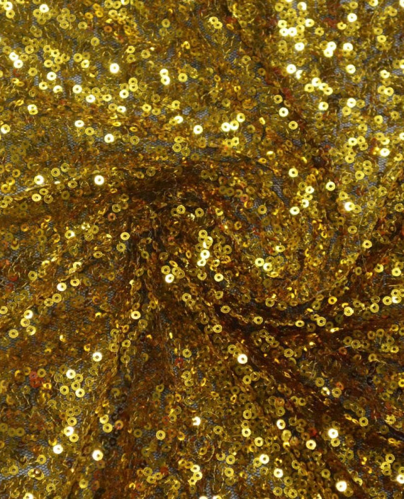 Ткань Сетка с пайетками 089 цвет золотой картинка