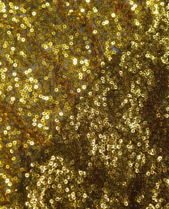 Ткань Сетка с пайетками 089 цвет золотой картинка 1