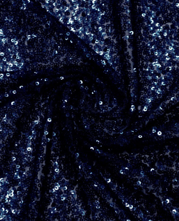 Ткань Сетка с пайетками 092 цвет синий картинка