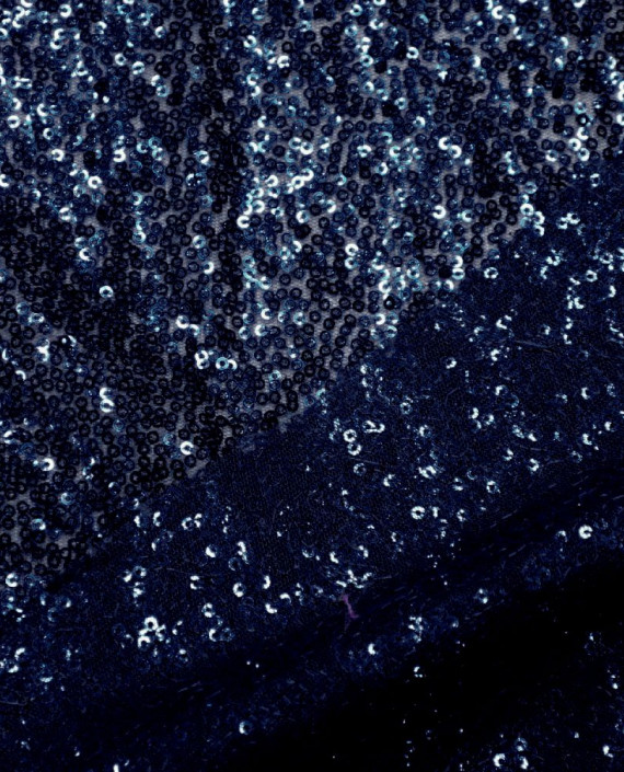 Ткань Сетка с пайетками 092 цвет синий картинка 2