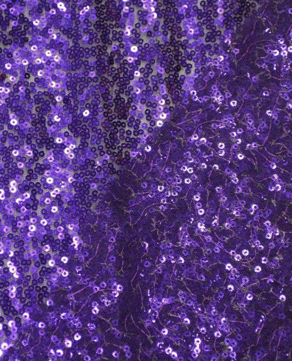 Ткань Сетка с пайетками 094 цвет фиолетовый картинка 1