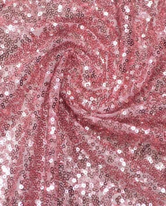 Ткань Сетка с пайетками 095 цвет розовый картинка