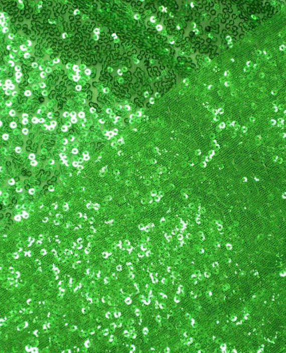 Ткань Сетка с пайетками 096 цвет зеленый картинка 2