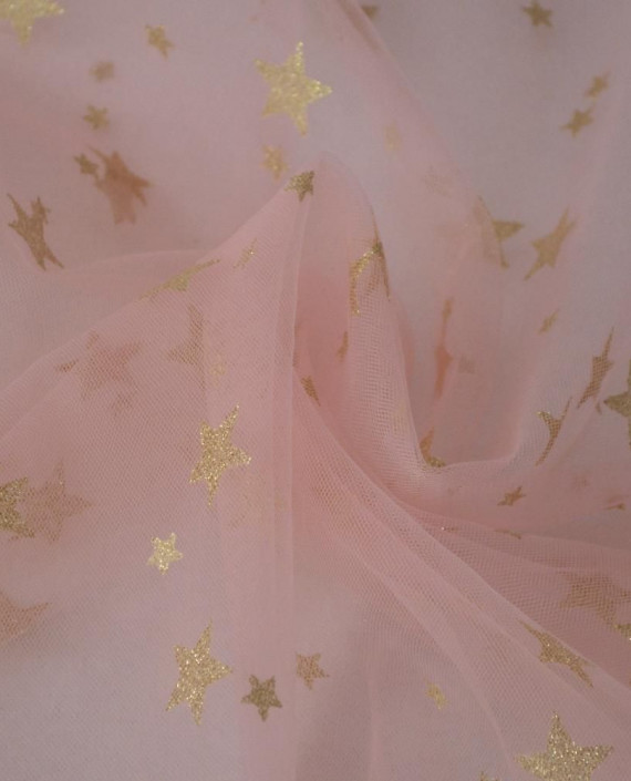 Ткань Сетка со звездами 145 цвет розовый геометрический картинка