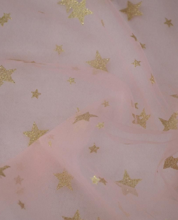 Ткань Сетка со звездами 145 цвет розовый геометрический картинка 2