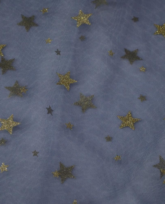 Ткань Сетка со звездами 146 цвет синий геометрический картинка 2