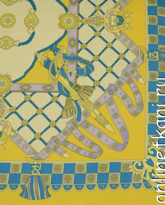 Ткань Шелк Атлас Принт "Желтый платок"  картинка