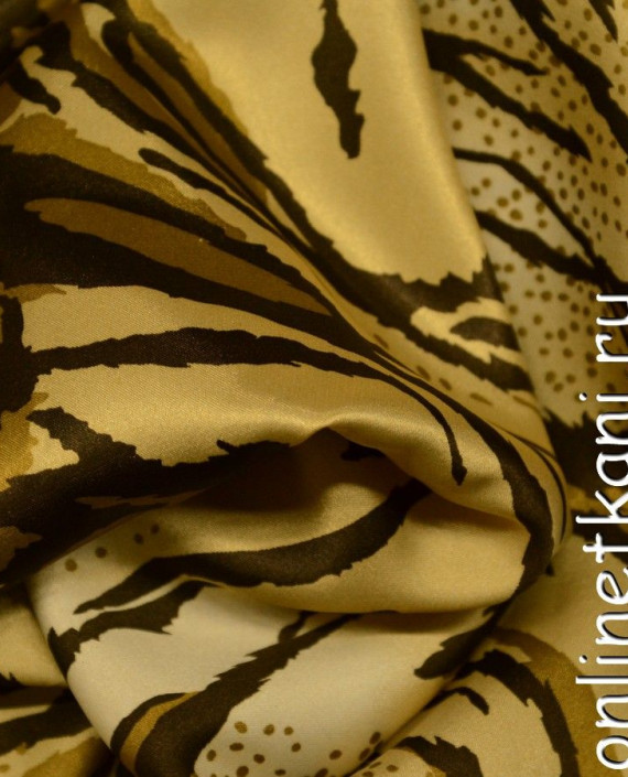 Ткань Шелк Атлас Принт "Окрас тигра" картинка 1