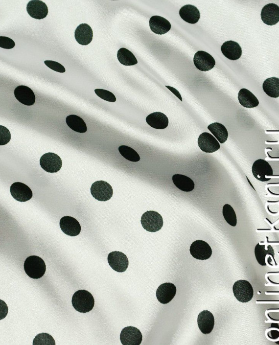 Ткань Атлас Принт 053 цвет белый в горошек картинка