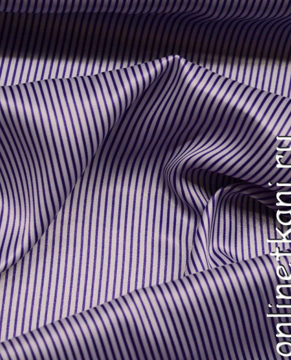 Ткань Атлас Принт 100 цвет фиолетовый в полоску картинка