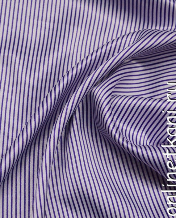 Ткань Атлас Принт 100 цвет фиолетовый в полоску картинка 1