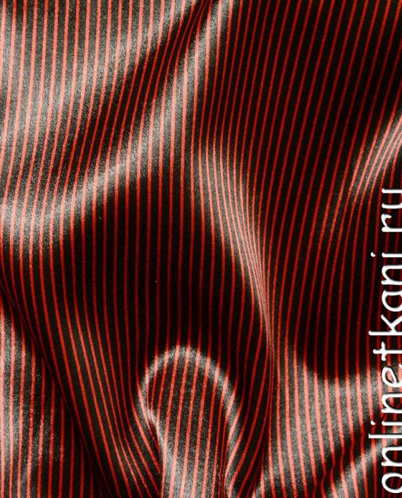 Ткань Атлас Принт 102 цвет коричневый в полоску картинка
