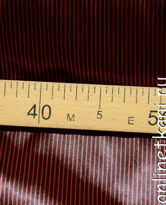 Ткань Атлас Принт 102 цвет коричневый в полоску картинка 2