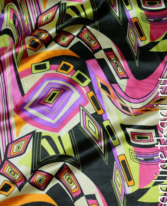 Ткань Атлас Принт 117 цвет разноцветный абстрактный картинка