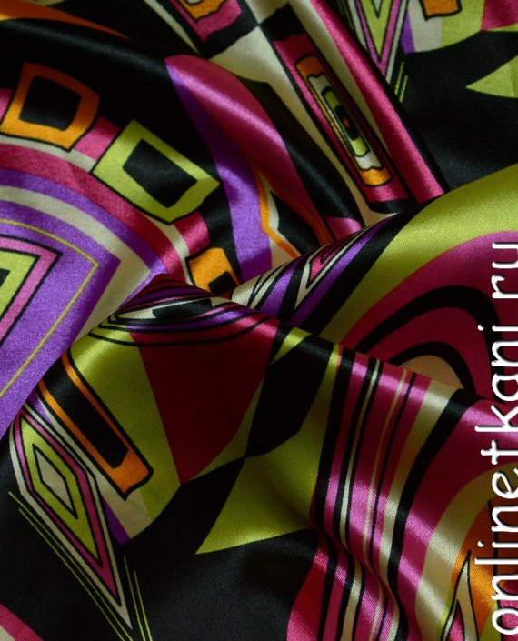 Ткань Атлас Принт 117 цвет разноцветный абстрактный картинка 2