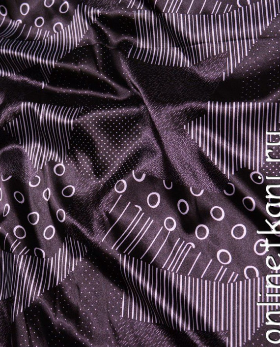 Ткань Атлас Принт 143 цвет фиолетовый геометрический картинка