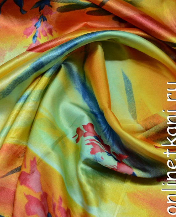 Ткань Атлас Принт 2 158 цвет разноцветный абстрактный картинка