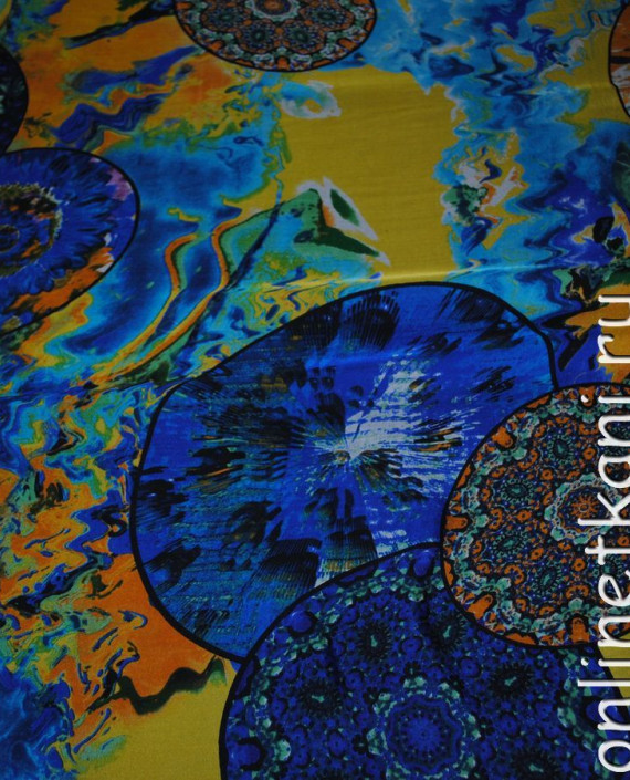 Ткань Шелк Шифон "Мечта андронавта" 0101 цвет разноцветный абстрактный картинка