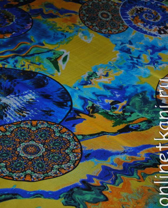 Ткань Шелк Шифон "Мечта андронавта" 0101 цвет разноцветный абстрактный картинка 2